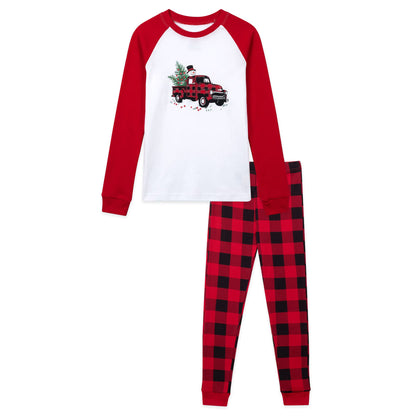 NIPAXO Family Matching Christmas Pajamas Set Long Sleeve Raglan Top and Buffalo Plaid Pants Holiday Sleepwear for Dad Mom Kids