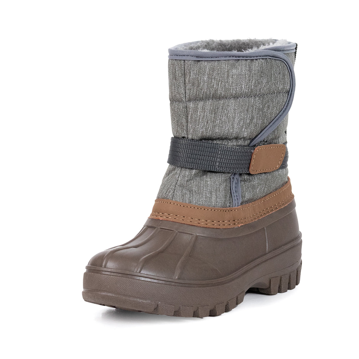 NIPAXO Kids Snow Boots Waterproof Duck Boot Style with Insulated Quilted Upper and Hook-and-Loop Closure Winter Boots for Boys Girs