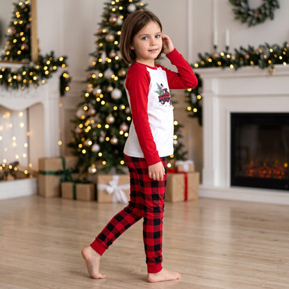 NIPAXO Family Matching Christmas Pajamas Set Long Sleeve Raglan Top and Buffalo Plaid Pants Holiday Sleepwear for Dad Mom Kids