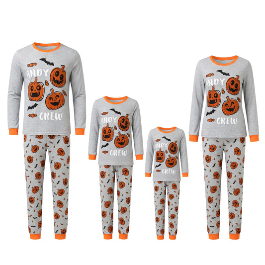 NIPAXO Family Matching Halloween Pajamas Set Spooky Cute Skeleton & Pumpkin Graphic for Adults, Kids & Toddlers