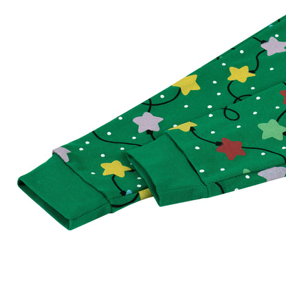 NIPAXO Kids Christmas Pajamas Set Long Sleeve Cute Cat & "Merry Christmas" Graphic Holiday Sleepwear with Star Print Pants for Boys and Girls