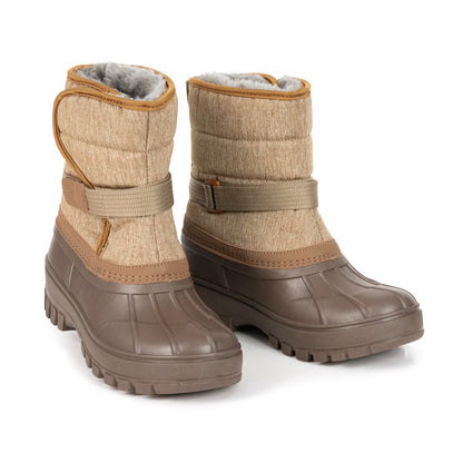 NIPAXO Kids Snow Boots Waterproof Duck Boot Style with Insulated Quilted Upper and Hook-and-Loop Closure Winter Boots for Boys Girs
