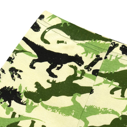 NIPAXO Boys Pajamas Set Long Sleeve Dinosaur Camo Print Thermal Top and Matching Pants Sleepwear for Kids
