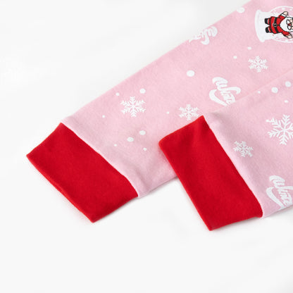 NIPAXO Girls Christmas Pajamas Set Long Sleeve Snow Globe Santa Graphic Top and Matching Print Pants Sleepwear for Kids