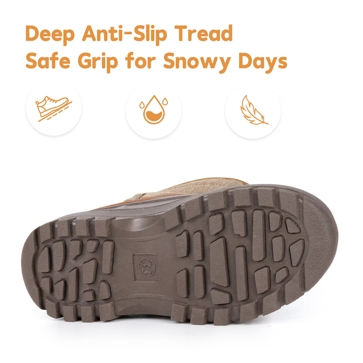 NIPAXO Kids Snow Boots Waterproof Duck Boot Style with Insulated Quilted Upper and Hook-and-Loop Closure Winter Boots for Boys Girs