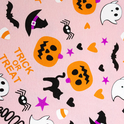 NIPAXO Halloween Girls Pajamas Set Pumpkin & Ghost Graphic Long Sleeve Cotton Sleepwear for Kids