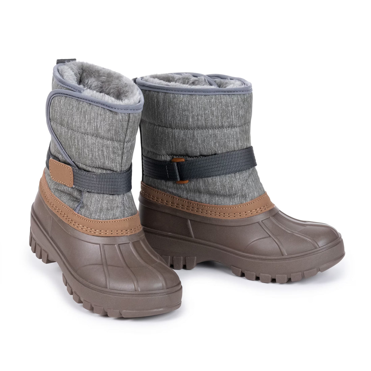 NIPAXO Kids Snow Boots Waterproof Duck Boot Style with Insulated Quilted Upper and Hook-and-Loop Closure Winter Boots for Boys Girs