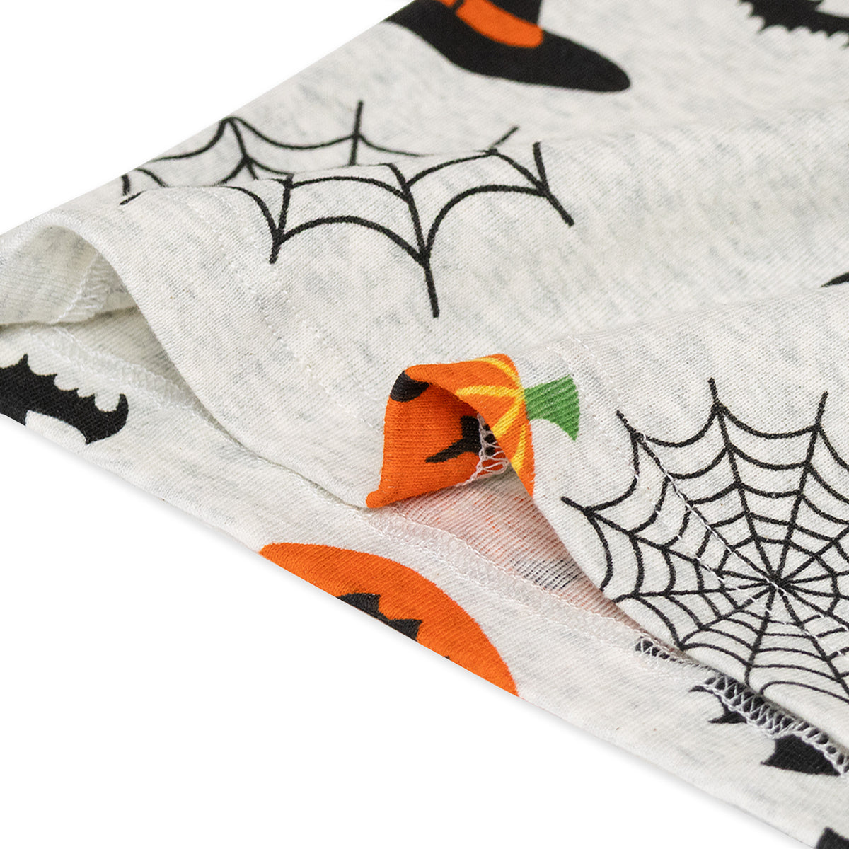 NIPAXO Halloween Boys Pajamas Set,Soft Cotton Long Sleeve Pumpkin Bat Print Ribbed Sleepwear Kids