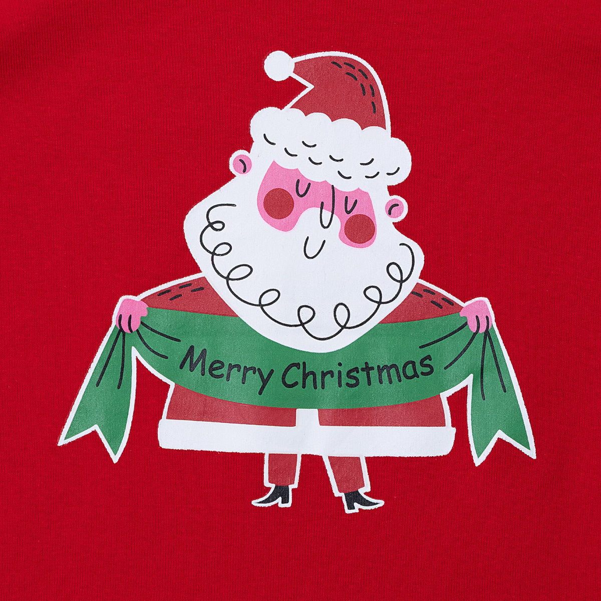 NIPAXO Kids Christmas Pajamas Set Long Sleeve Santa Graphic Top and Red White Striped Pants Holiday Sleepwear for Girls Boys