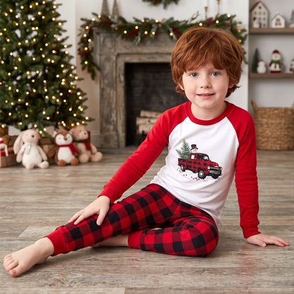 NIPAXO Family Matching Christmas Pajamas Set Long Sleeve Raglan Top and Buffalo Plaid Pants Holiday Sleepwear for Dad Mom Kids