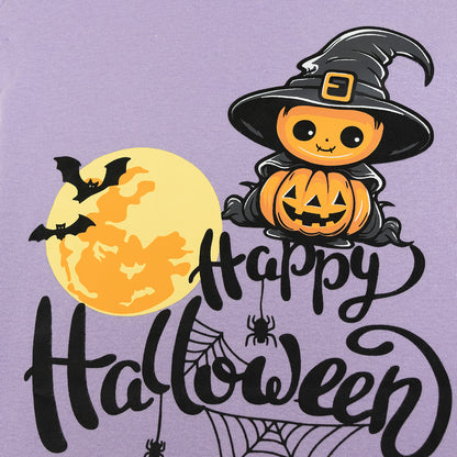 NIPAXO Halloween Girls Pajamas Set Pumpkin & Skull Graphic Long Sleeve Cotton Sleepwear for Kids